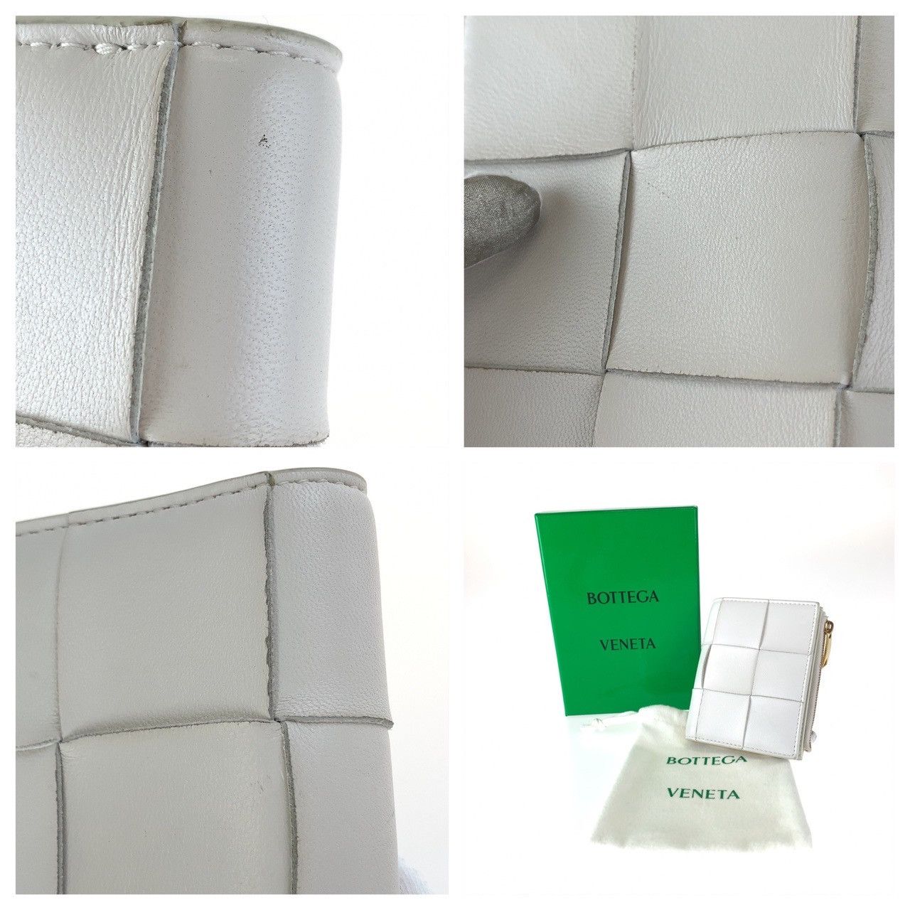 Bottega Veneta Bottega Veneta Bottega Veneta White Leather Compact Wallet Leather Short Wallet 400838 in Very Good Condition Size ONE SIZE - 8 Thumbnail