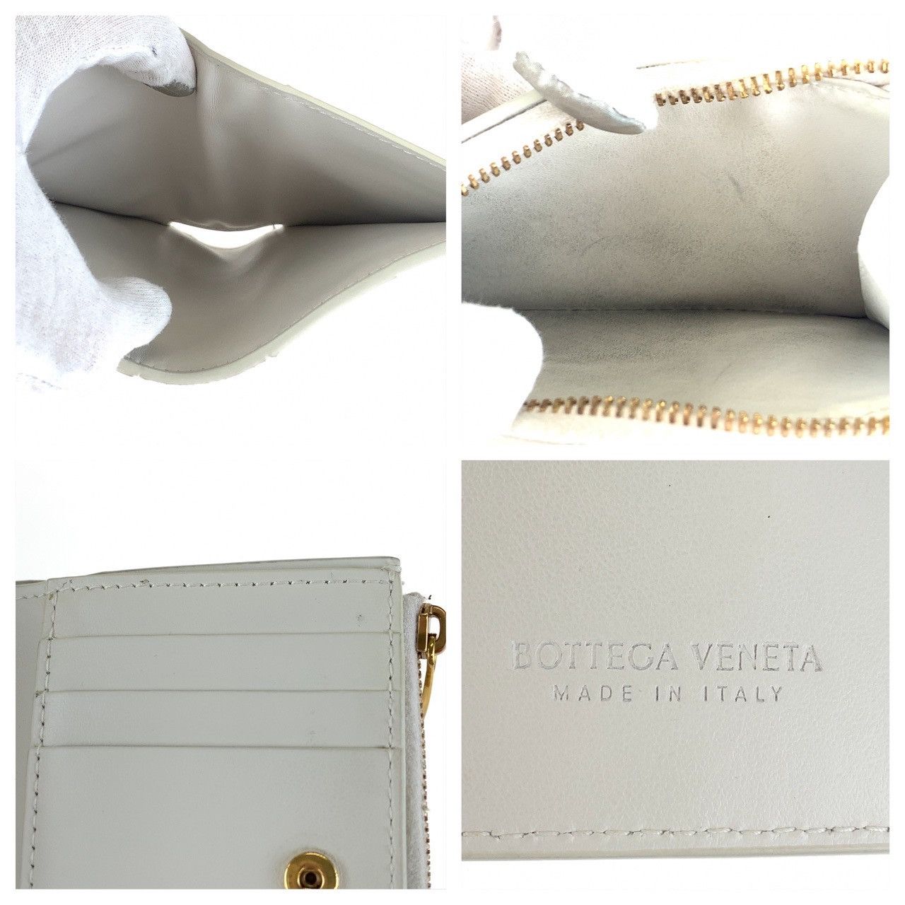Bottega Veneta Bottega Veneta Bottega Veneta White Leather Compact Wallet Leather Short Wallet 400838 in Very Good Condition Size ONE SIZE - 7 Thumbnail