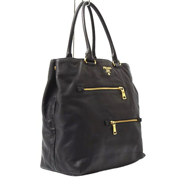 Prada Prada Prada Saffiano Leather 2WAY Tote Bag Black Leather Tote Bag 75972 in Great Condition Size ONE SIZE - 3 Thumbnail