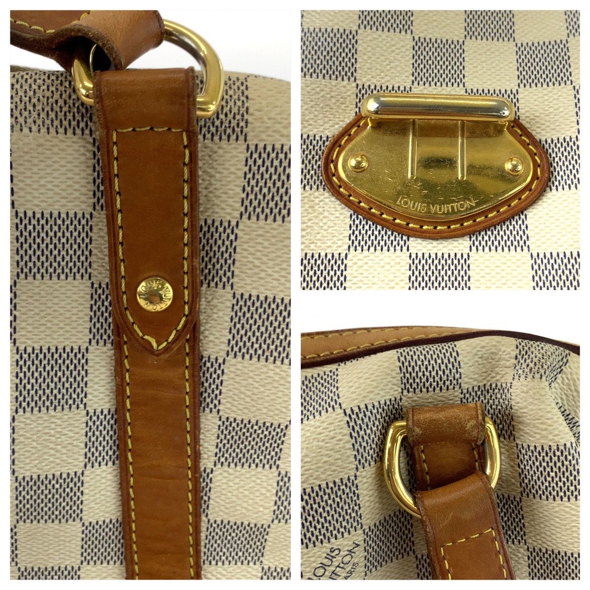 Louis Vuitton Louis Vuitton Louis Vuitton Damier Azur Stresa PM Tote Bag Canvas Tote Bag N42220 in Very Good Condition Size ONE SIZE - 7 Thumbnail