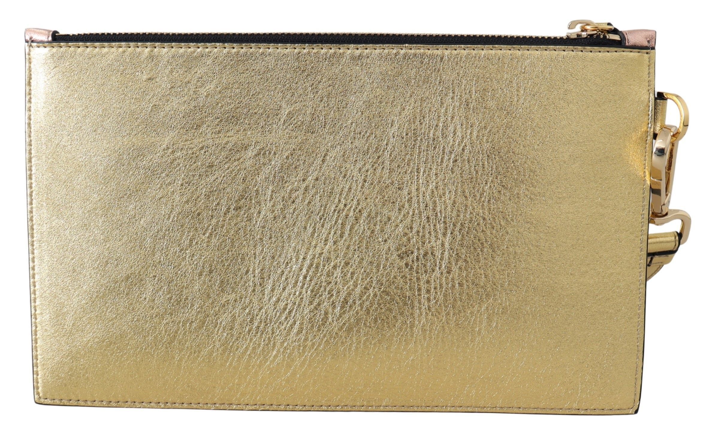 Versace Bronze Leather Zip Small Pouch Women's Bag Size ONE SIZE - 2 Thumbnail