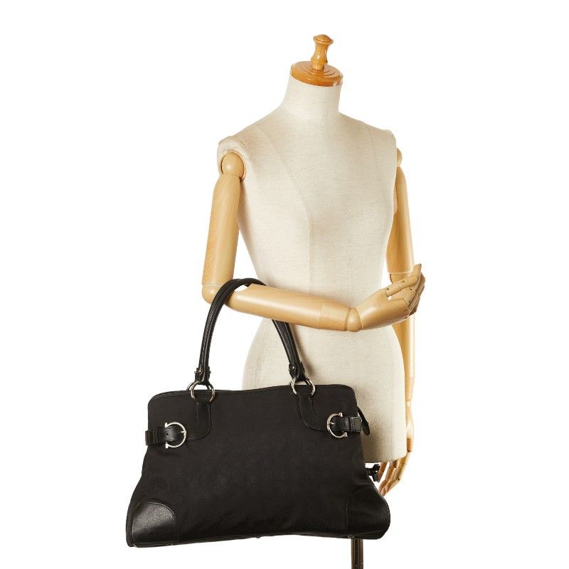 Salvatore Ferragamo Salvatore Ferragamo Salvatore Ferragamo Gancini Canvas Leather Tote Bag Canvas Tote Bag AU-21 4906 in Very Good Condition Size ONE SIZE - 10 Thumbnail