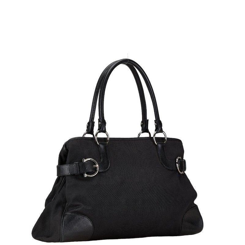 Salvatore Ferragamo Salvatore Ferragamo Salvatore Ferragamo Gancini Canvas Leather Tote Bag Canvas Tote Bag AU-21 4906 in Very Good Condition Size ONE SIZE - 2 Thumbnail