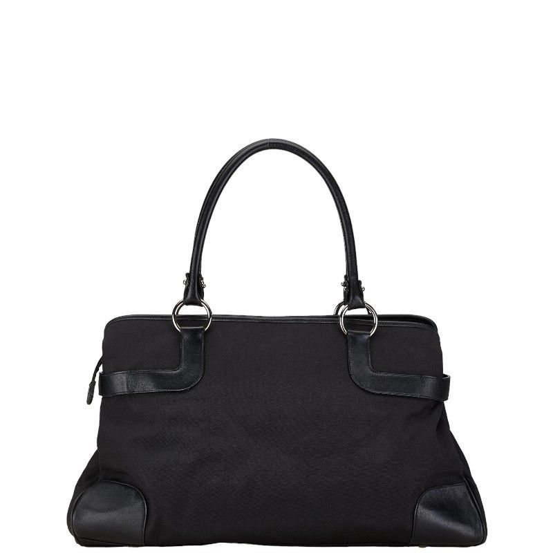 Salvatore Ferragamo Salvatore Ferragamo Salvatore Ferragamo Gancini Canvas Leather Tote Bag Canvas Tote Bag AU-21 4906 in Very Good Condition Size ONE SIZE - 3 Thumbnail
