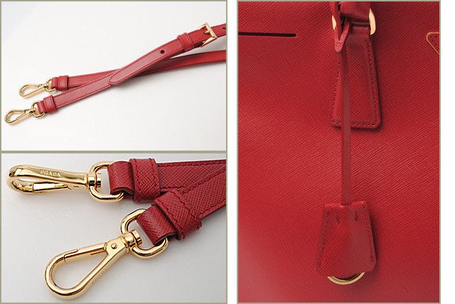 Prada Prada Prada Saffiano 2way Handbag/Shoulder Bag Red Others Handbag B1786T in Pristine Condition Size ONE SIZE - 4 Thumbnail