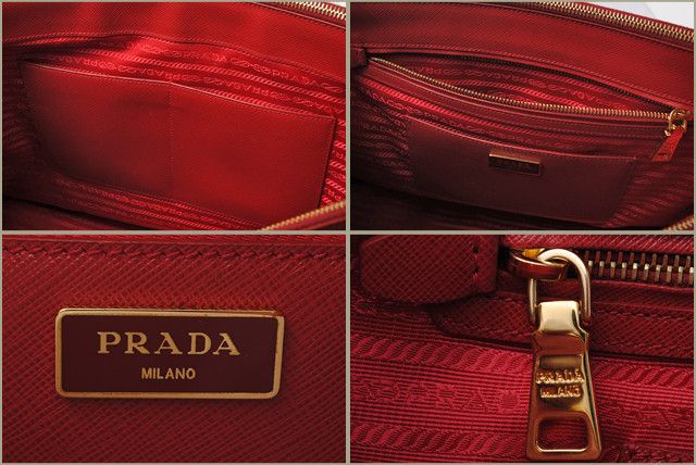 Prada Prada Prada Saffiano 2way Handbag/Shoulder Bag Red Others Handbag B1786T in Pristine Condition Size ONE SIZE - 3 Thumbnail