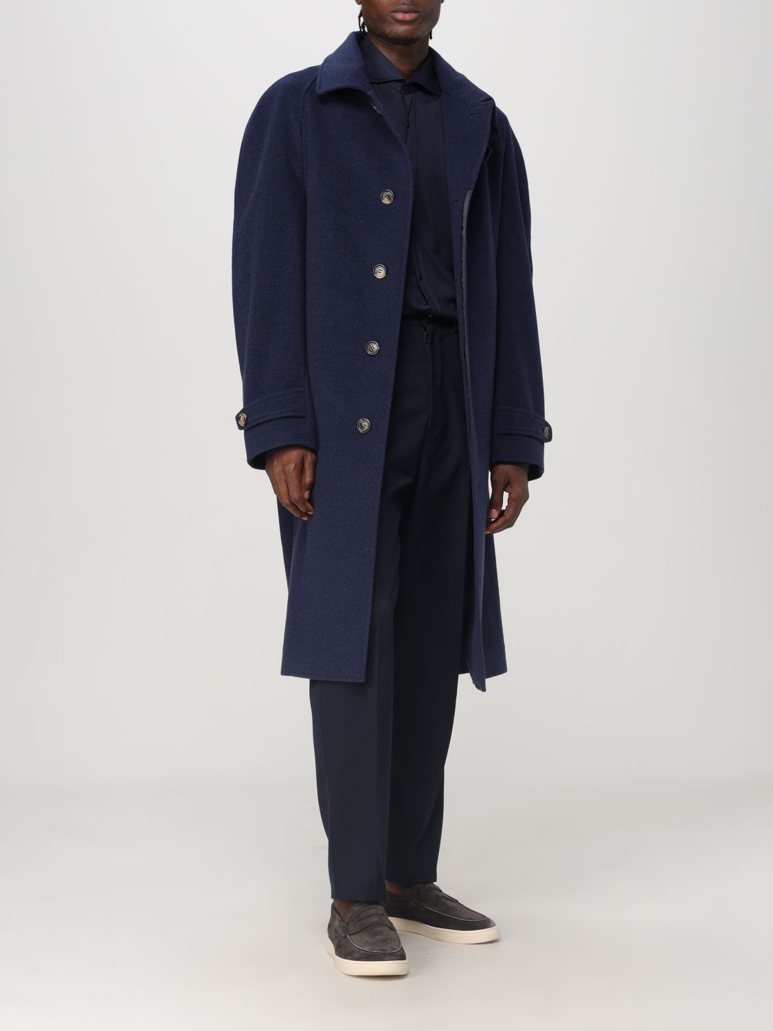 Brunello Cucinelli Brunello Cucinelli Trench Coat Men Blue Size US M / EU 48-50 / 2 - 2 Thumbnail