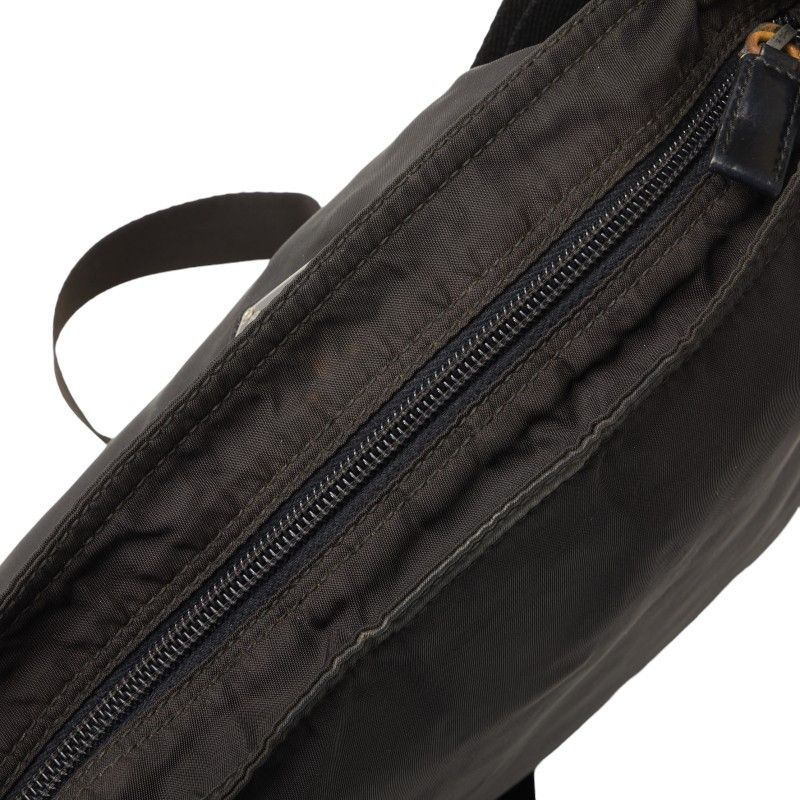 Prada Prada Prada Nylon Triangle Logo Plate Shoulder Bag Black Canvas Crossbody Bag in Very Good Condition Size ONE SIZE - 6 Thumbnail