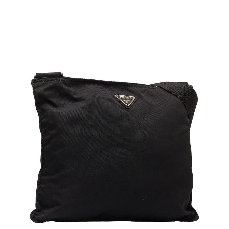 Prada Prada Prada Nylon Triangle Logo Plate Shoulder Bag Black Canvas Crossbody Bag in Very Good Condition Size ONE SIZE - 2 Thumbnail