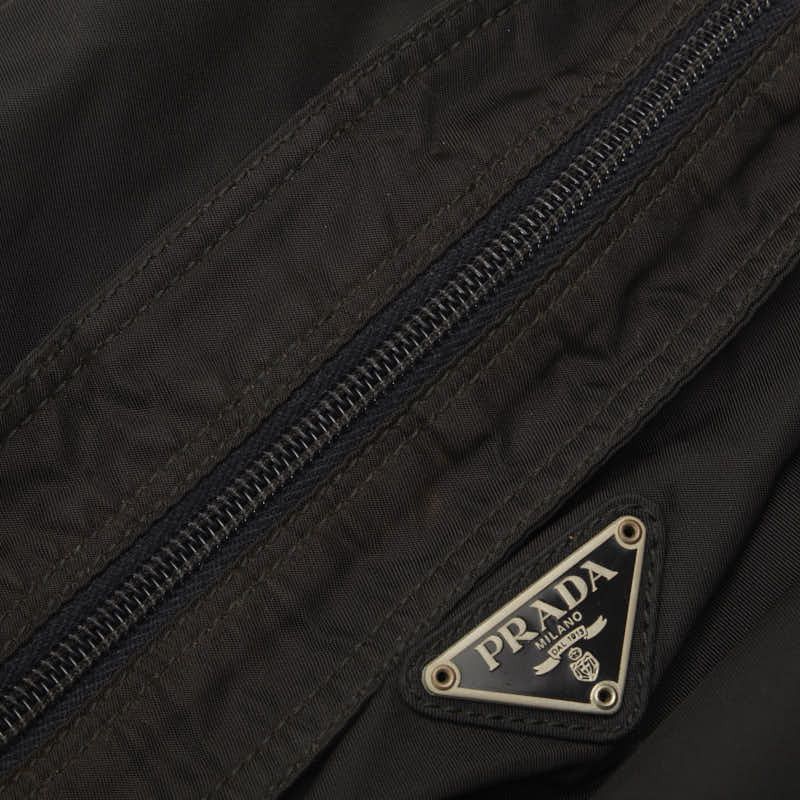 Prada Prada Prada Nylon Triangle Logo Plate Shoulder Bag Black Canvas Crossbody Bag in Very Good Condition Size ONE SIZE - 7 Thumbnail