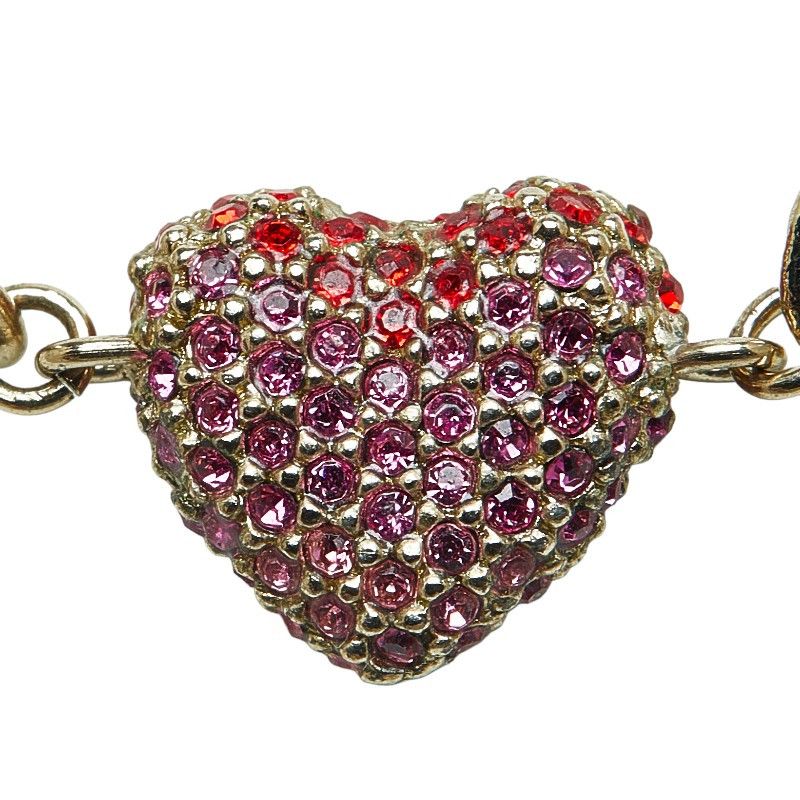Dior Dior Dior Heart Rhinestone Necklace Silver Pink Metal Metal Necklace in Great Condition Size ONE SIZE - 3 Thumbnail