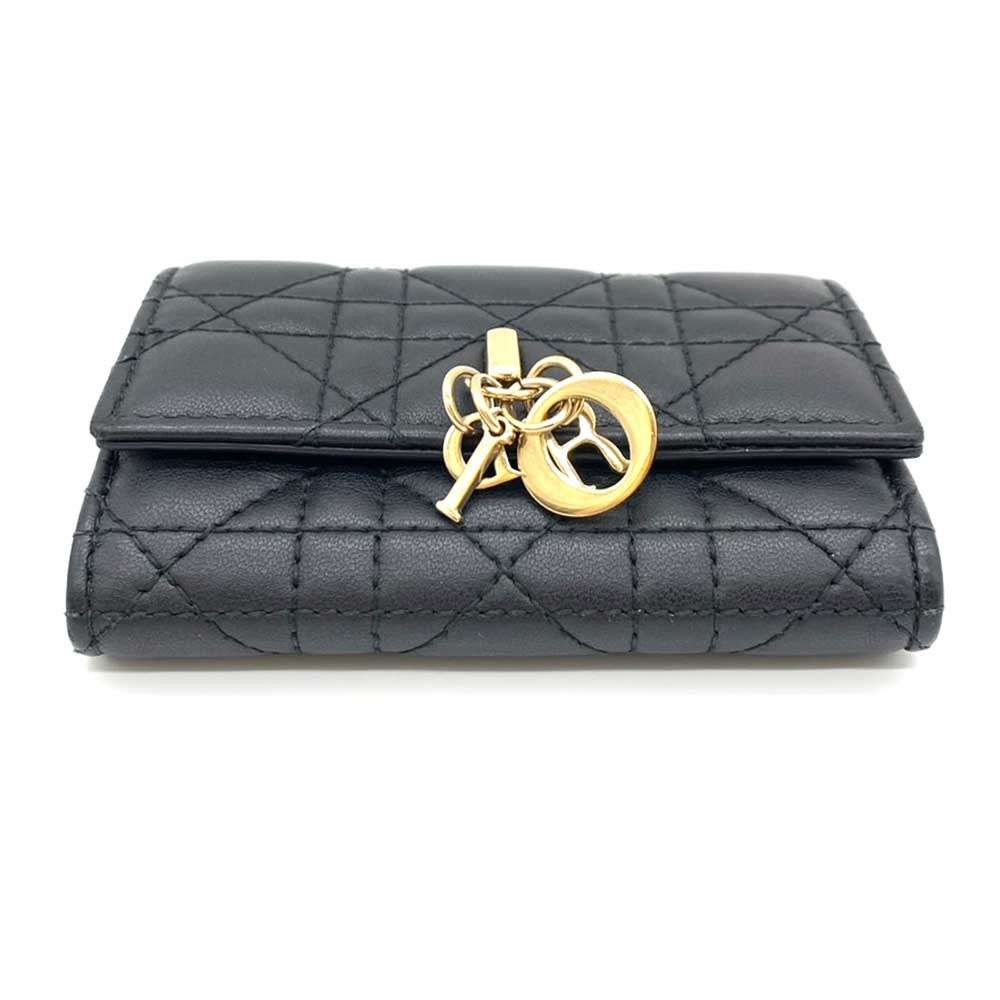Dior Dior Christian Dior Miss Dior Glycine Wallet Black Leather Leather Short Wallet in Very Good Condition Size ONE SIZE - 3 Thumbnail