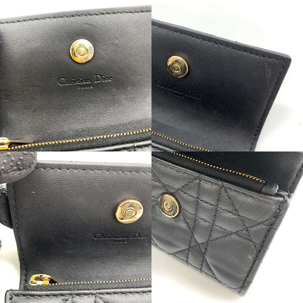 Dior Dior Christian Dior Miss Dior Glycine Wallet Black Leather Leather Short Wallet in Very Good Condition Size ONE SIZE - 6 Thumbnail