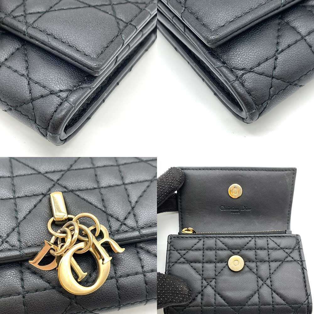 Dior Dior Christian Dior Miss Dior Glycine Wallet Black Leather Leather Short Wallet in Very Good Condition Size ONE SIZE - 5 Thumbnail