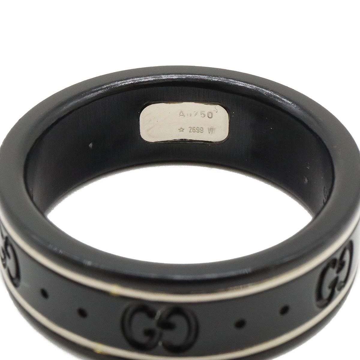 Gucci Gucci Gucci Icon Ring Synthetic Corundum K18WG Metal Ring 225985 in Pristine Condition Size ONE SIZE - 4 Thumbnail