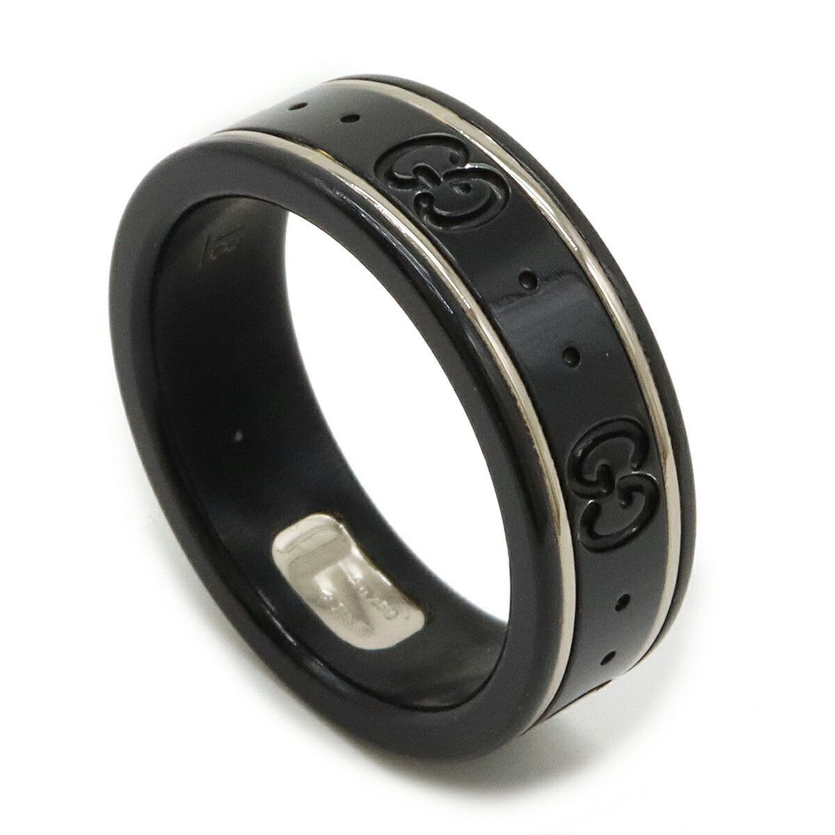 Gucci Gucci Gucci Icon Ring Synthetic Corundum K18WG Metal Ring 225985 in Pristine Condition Size ONE SIZE - 2 Thumbnail