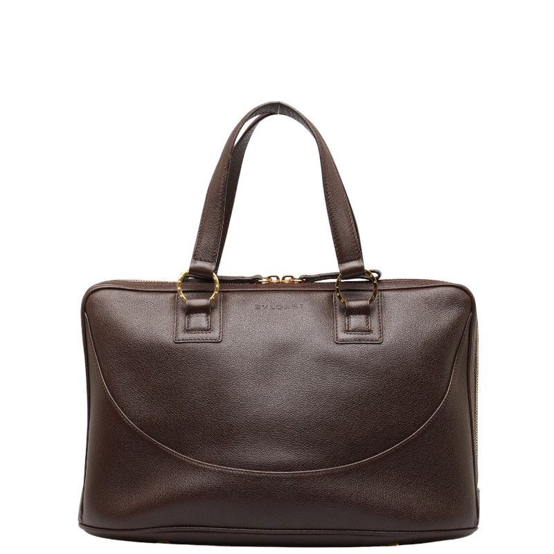 Bvlgari Bvlgari Bvlgari Leather Handbag Tote Brown Gold Leather Tote Bag in Very Good Condition Size ONE SIZE - 4 Thumbnail