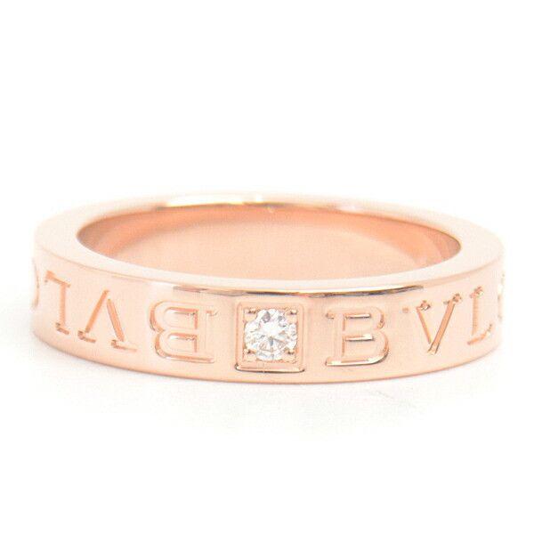 Bvlgari Bvlgari Bvlgari Pink Gold Diamond Double Logo Ring Metal Ring 72422 in Great Condition Size ONE SIZE - 2 Thumbnail
