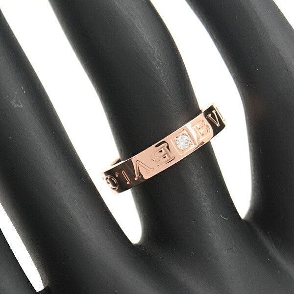 Bvlgari Bvlgari Bvlgari Pink Gold Diamond Double Logo Ring Metal Ring 72422 in Great Condition Size ONE SIZE - 7 Thumbnail