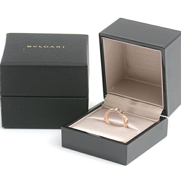 Bvlgari Bvlgari Bvlgari Pink Gold Diamond Double Logo Ring Metal Ring 72422 in Great Condition Size ONE SIZE - 10 Thumbnail