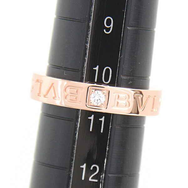 Bvlgari Bvlgari Bvlgari Pink Gold Diamond Double Logo Ring Metal Ring 72422 in Great Condition Size ONE SIZE - 6 Thumbnail