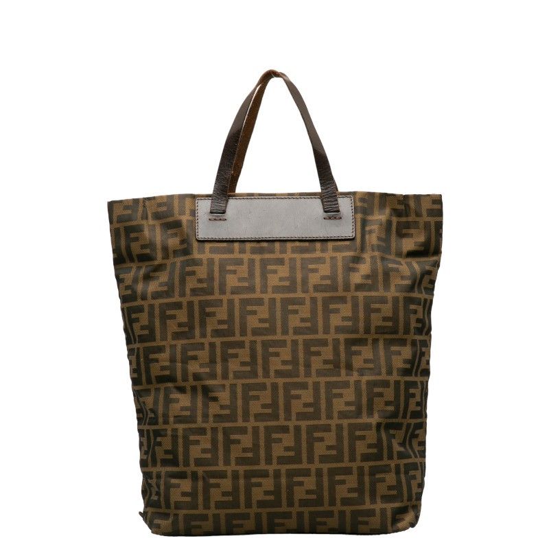 Fendi Fendi Fendi Zucca Canvas Leather Tote Bag 15610 Canvas Tote Bag 15610 in Good Condition Size ONE SIZE - 3 Thumbnail