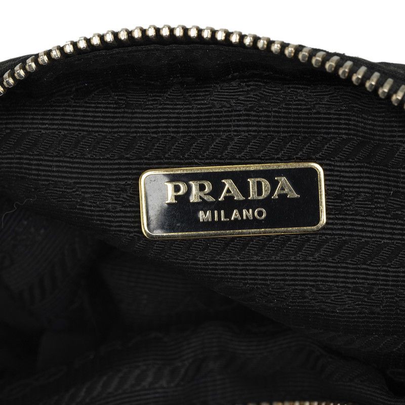 Prada Prada Prada Nylon Ribbon Pouch Black Canvas Vanity Bag in Very Good Condition Size ONE SIZE - 8 Thumbnail