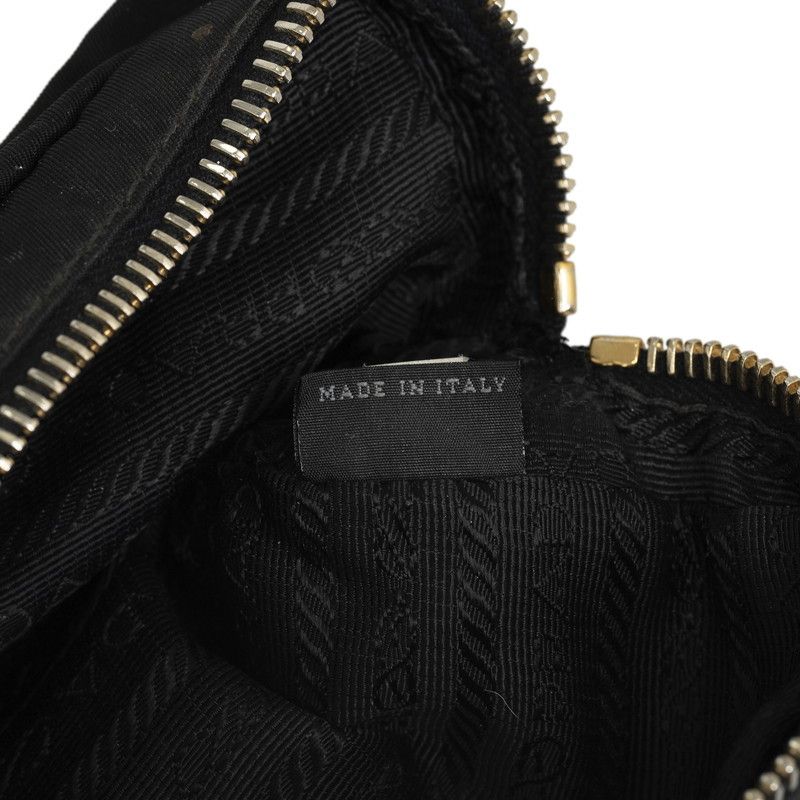 Prada Prada Prada Nylon Ribbon Pouch Black Canvas Vanity Bag in Very Good Condition Size ONE SIZE - 9 Thumbnail