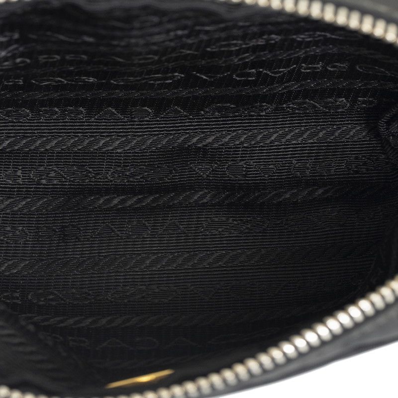 Prada Prada Prada Nylon Ribbon Pouch Black Canvas Vanity Bag in Very Good Condition Size ONE SIZE - 7 Thumbnail