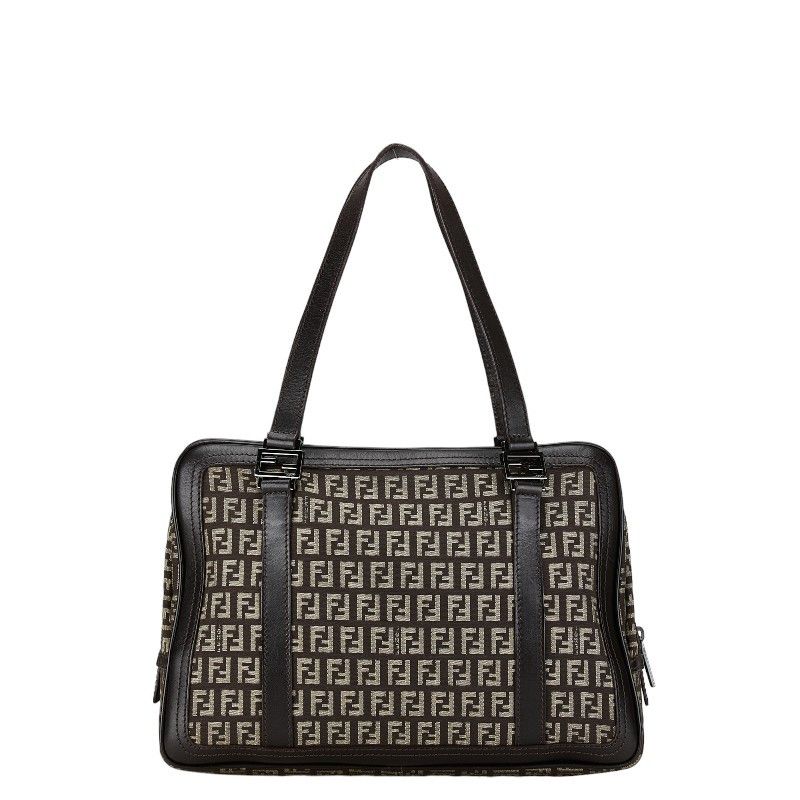 Fendi Fendi Fendi Zucchino Canvas Leather Handbag 8BL075 Canvas Handbag 8BL075 in Very Good Condition Size ONE SIZE - 3 Thumbnail