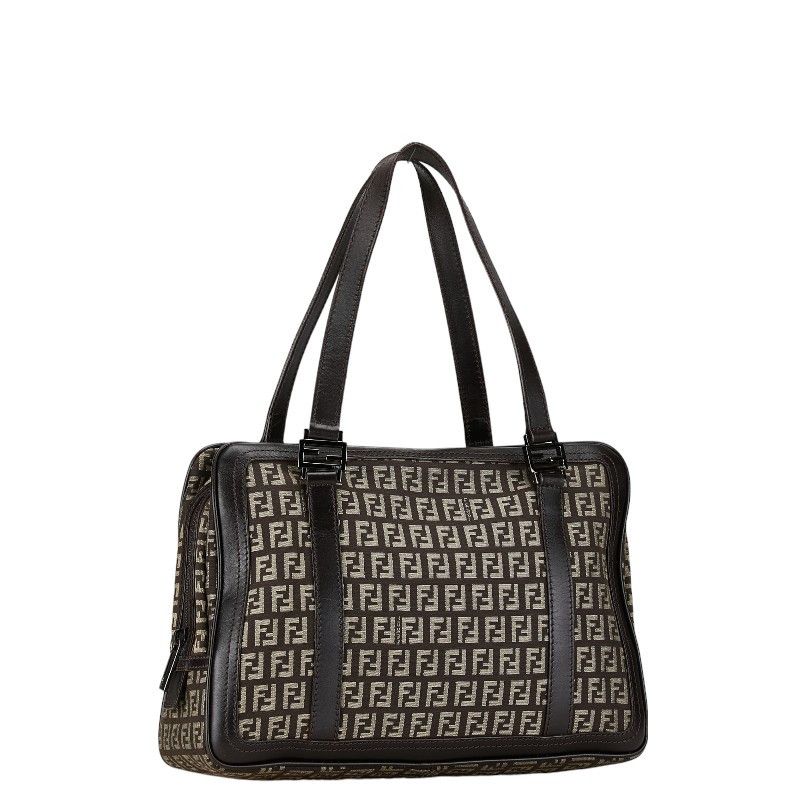 Fendi Fendi Fendi Zucchino Canvas Leather Handbag 8BL075 Canvas Handbag 8BL075 in Very Good Condition Size ONE SIZE - 2 Thumbnail