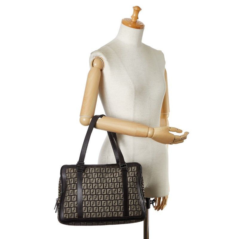 Fendi Fendi Fendi Zucchino Canvas Leather Handbag 8BL075 Canvas Handbag 8BL075 in Very Good Condition Size ONE SIZE - 10 Thumbnail
