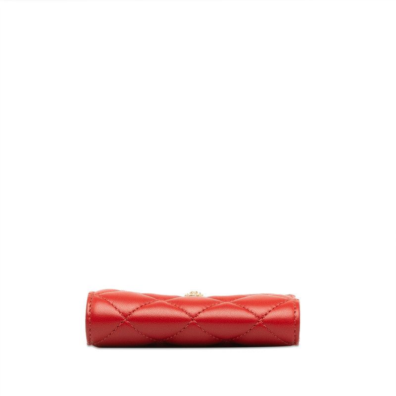 Versace Versace Versace Medusa Leather Bifold Wallet Red Gold Leather Short Wallet in Great Condition Size ONE SIZE - 4 Thumbnail