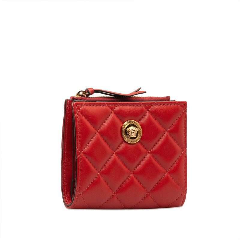 Versace Versace Versace Medusa Leather Bifold Wallet Red Gold Leather Short Wallet in Great Condition Size ONE SIZE - 2 Thumbnail