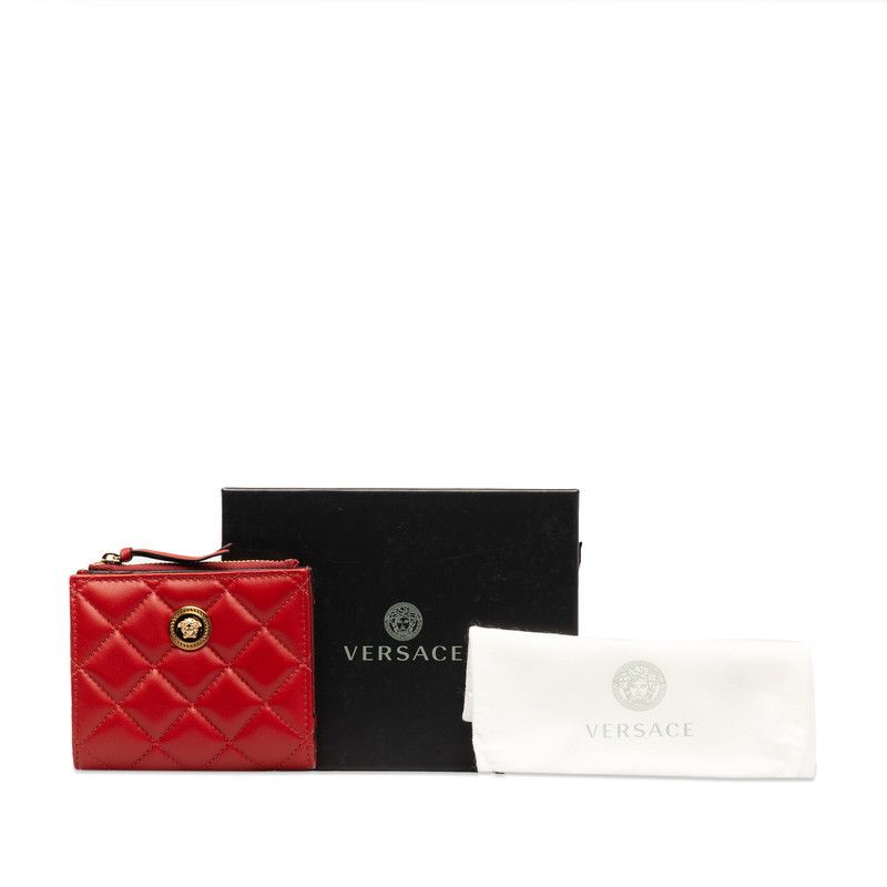 Versace Versace Versace Medusa Leather Bifold Wallet Red Gold Leather Short Wallet in Great Condition Size ONE SIZE - 9 Thumbnail