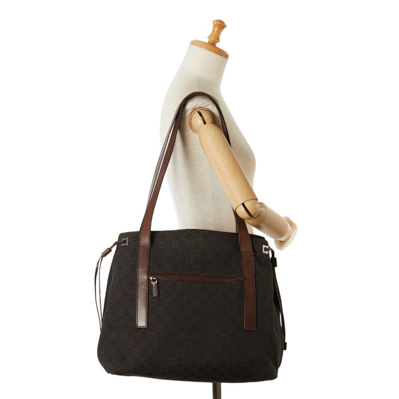 Gucci Gucci Gucci Canvas Leather GG Handbag Tote 30501 Canvas Tote Bag 30501 in Good Condition Size ONE SIZE - 12 Thumbnail