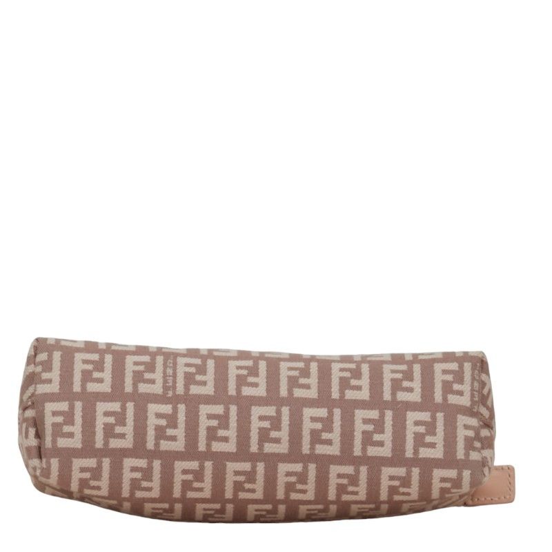 Fendi Fendi Fendi Zucchino Canvas Leather Pouch 7N0037 Canvas Vanity Bag 7N0037 in Very Good Condition Size ONE SIZE - 4 Thumbnail