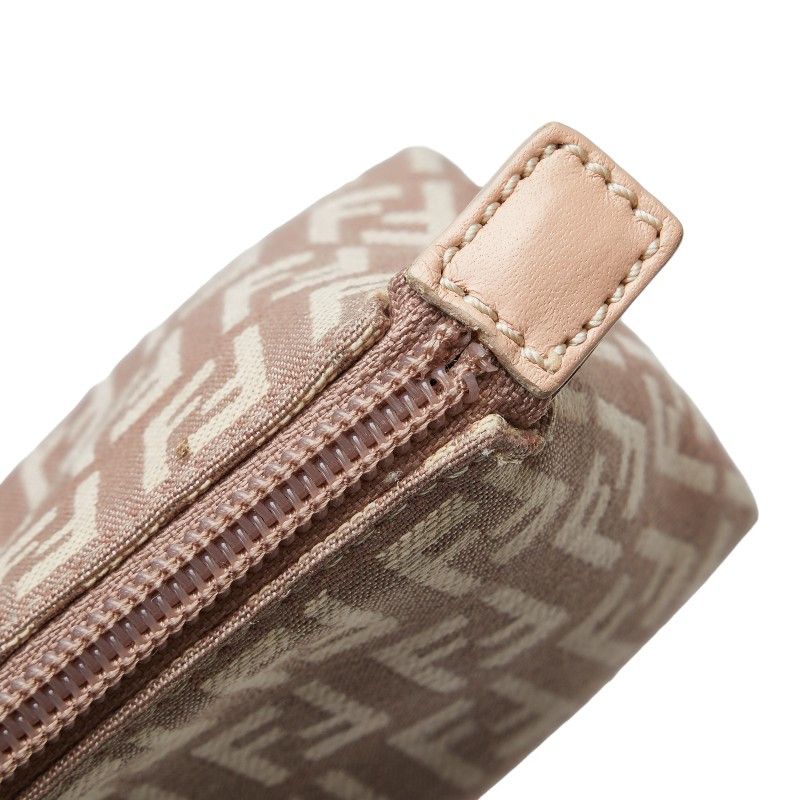 Fendi Fendi Fendi Zucchino Canvas Leather Pouch 7N0037 Canvas Vanity Bag 7N0037 in Very Good Condition Size ONE SIZE - 5 Thumbnail