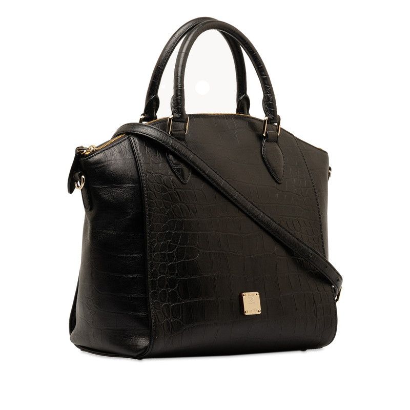 MCM MCM MCM Crocodile Embossed Leather 2WAY Tote Bag Leather Tote Bag in Great Condition Size ONE SIZE - 3 Thumbnail