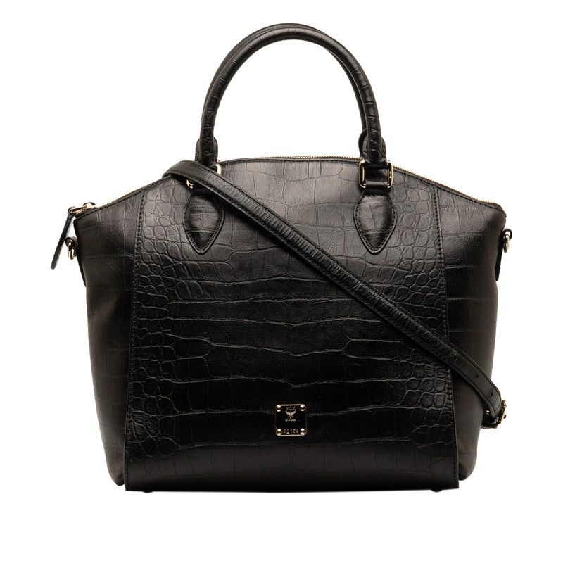 MCM MCM MCM Crocodile Embossed Leather 2WAY Tote Bag Leather Tote Bag in Great Condition Size ONE SIZE - 2 Thumbnail