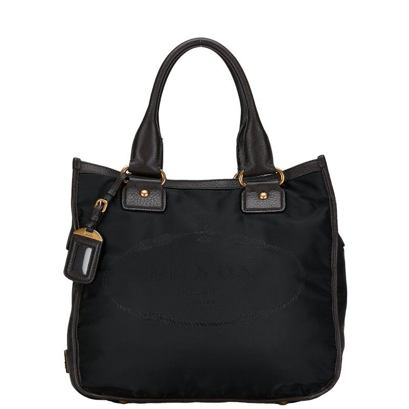 Prada Prada Prada Nylon Leather Triangle Logo Plate Handbag Canvas Handbag in Very Good Condition Size ONE SIZE - 2 Thumbnail