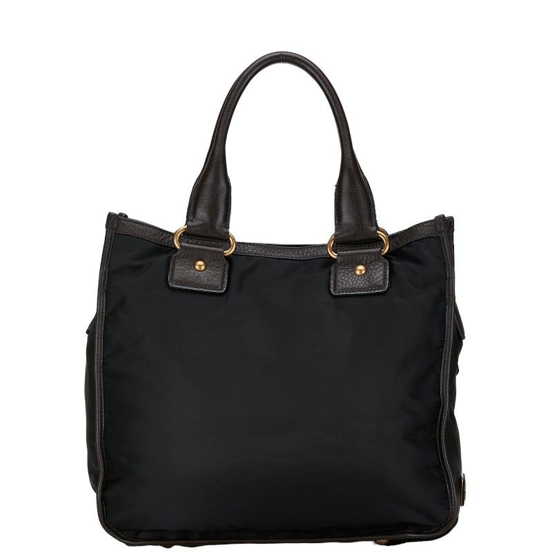 Prada Prada Prada Nylon Leather Triangle Logo Plate Handbag Canvas Handbag in Very Good Condition Size ONE SIZE - 4 Thumbnail