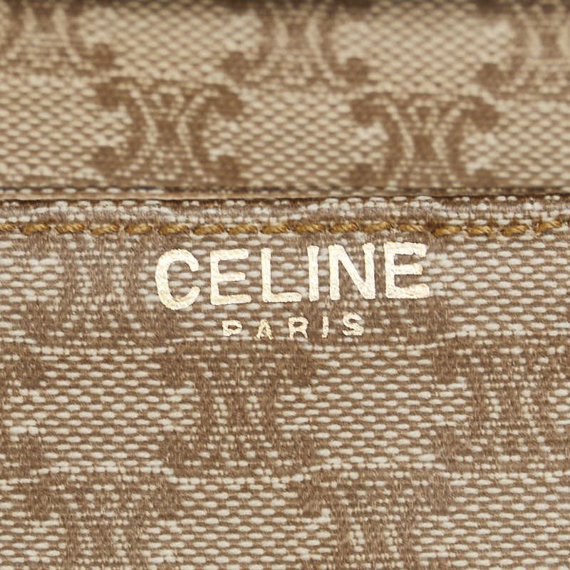 Celine Celine Celine Macadam PVC Leather Crossbody Shoulder Bag Beige Brown Canvas Crossbody Bag in Good Condition Size ONE SIZE - 12 Thumbnail