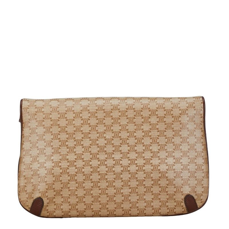 Celine Celine Celine Macadam PVC Leather Crossbody Shoulder Bag Beige Brown Canvas Crossbody Bag in Good Condition Size ONE SIZE - 3 Thumbnail