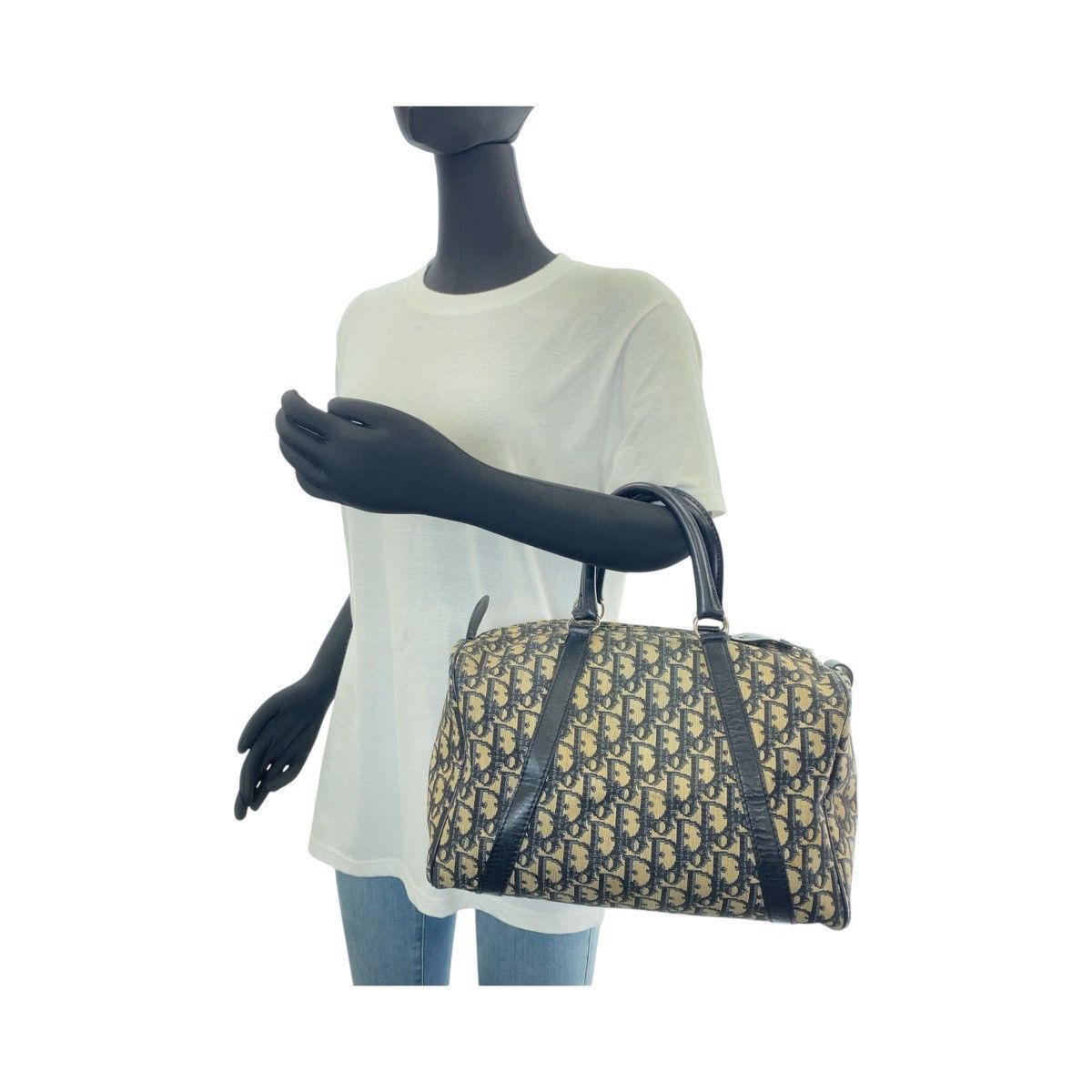 Dior Dior Dior Vintage Trotter Canvas/Leather Handbag Canvas Handbag in Very Good Condition Size ONE SIZE - 7 Thumbnail