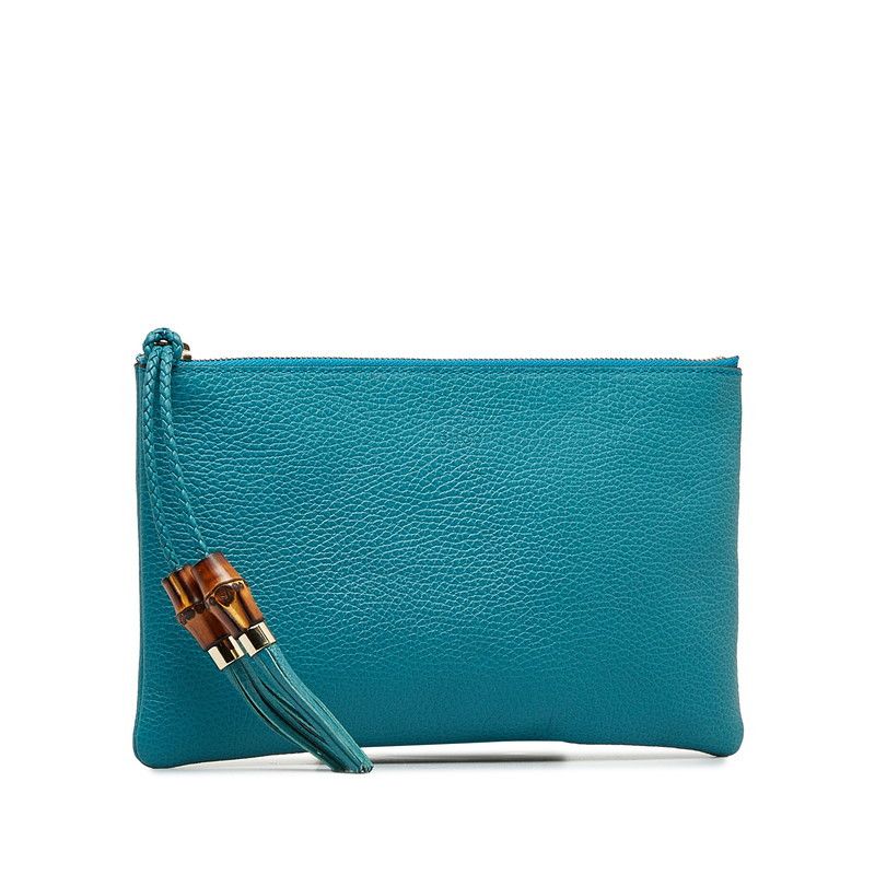 Gucci Gucci Gucci Bamboo Tassel Leather Clutch Bag Leather Clutch Bag 449652 in Very Good Condition Size ONE SIZE - 2 Thumbnail