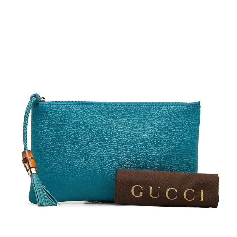 Gucci Gucci Gucci Bamboo Tassel Leather Clutch Bag Leather Clutch Bag 449652 in Very Good Condition Size ONE SIZE - 9 Thumbnail
