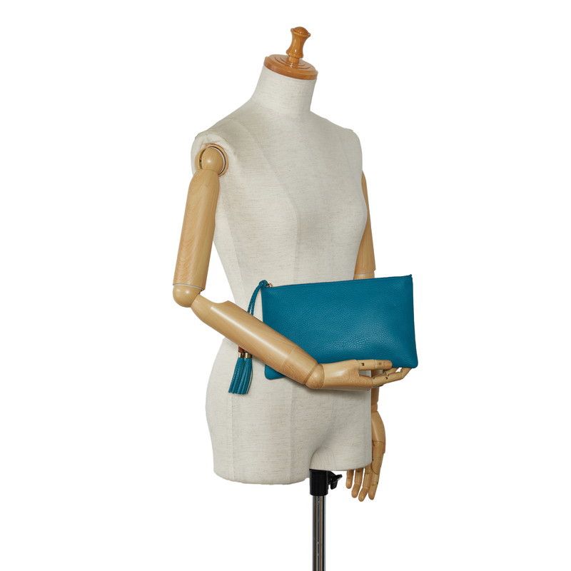 Gucci Gucci Gucci Bamboo Tassel Leather Clutch Bag Leather Clutch Bag 449652 in Very Good Condition Size ONE SIZE - 10 Thumbnail