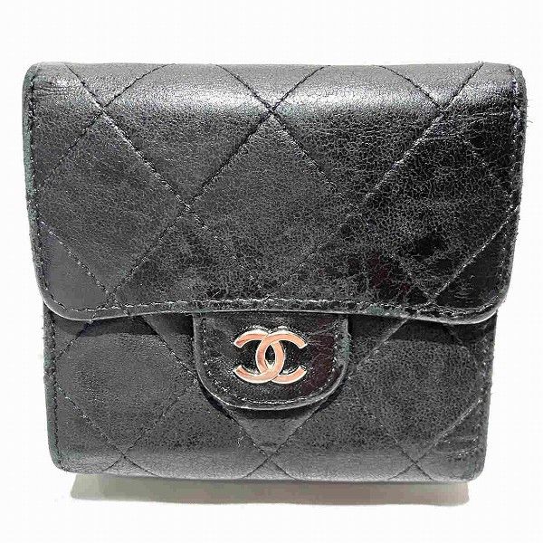 Chanel Chanel Chanel Matelasse Coco Mark Tri-Fold Wallet Leather Short Wallet A31507 in Fair Condition Size ONE SIZE - 9 Thumbnail