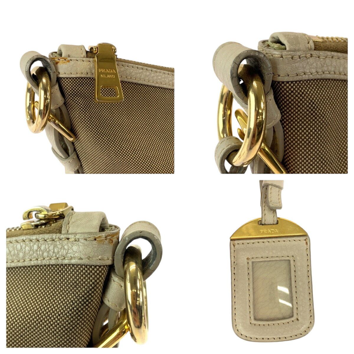 Prada Prada Prada Canvas Logo Jacquard Shoulder Bag Canvas Crossbody Bag Size ONE SIZE - 6 Thumbnail